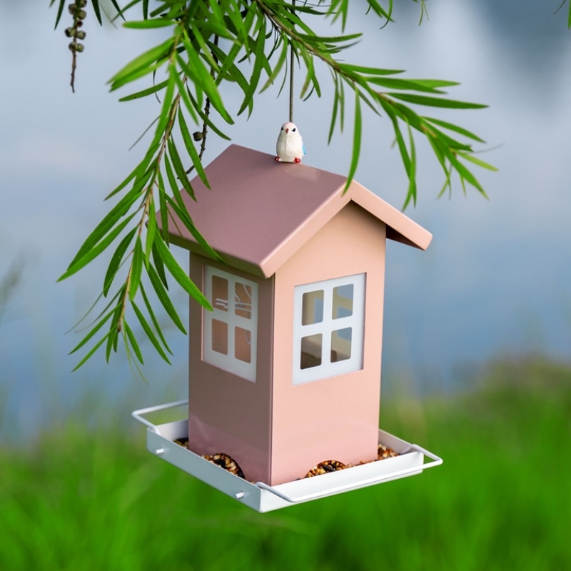 Outdoor Metal Bird Feeder | Hanging Wild Bird Feeder with Weather-Resistant Design