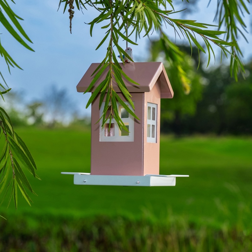 Outdoor Metal Bird Feeder | Hanging Wild Bird Feeder with Weather-Resistant Design