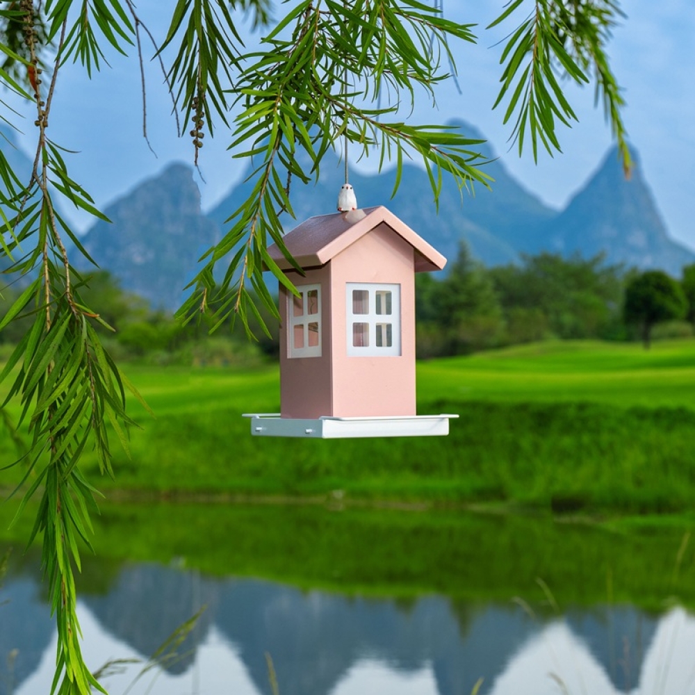 Outdoor Metal Bird Feeder | Hanging Wild Bird Feeder with Weather-Resistant Design