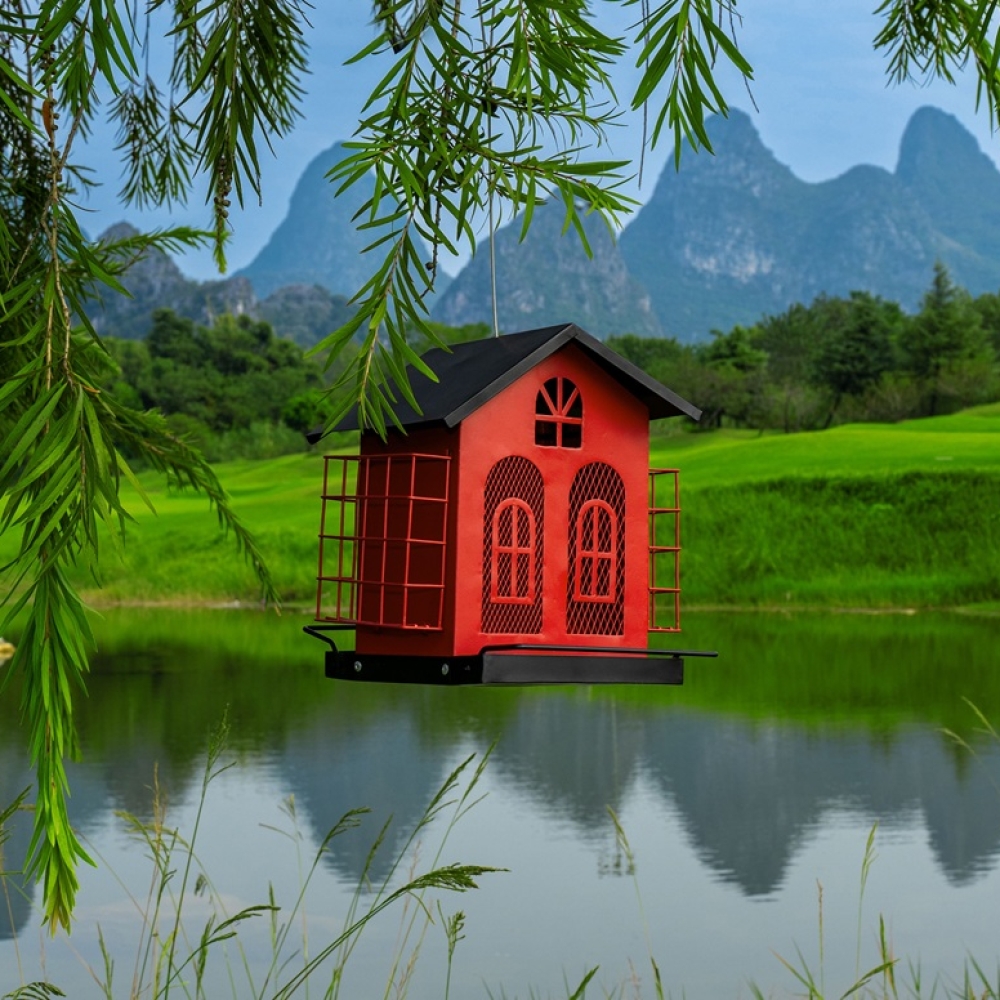 Heavy Duty Metal Bird Feeder | Weatherproof Outdoor Hanging Bird Feeder