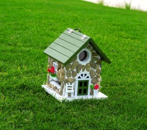 Outdoor Wooden Bird House | Handmade Solid Wood Bird Nest Box for Garden