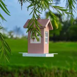 Outdoor Metal Bird Feeder | Hanging Wild Bird Feeder with Weather-Resistant Design