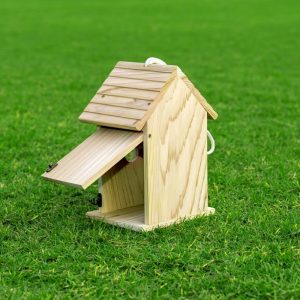 Wooden Bird House Outdoor Hanging | Natural Solid Wood Bird Nesting Box