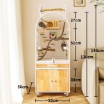Premium Metal and Solid Wood Bird Cage – Modern Indoor Design